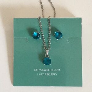 Effy Bright Blue Gemstone Earring and Necklace Set